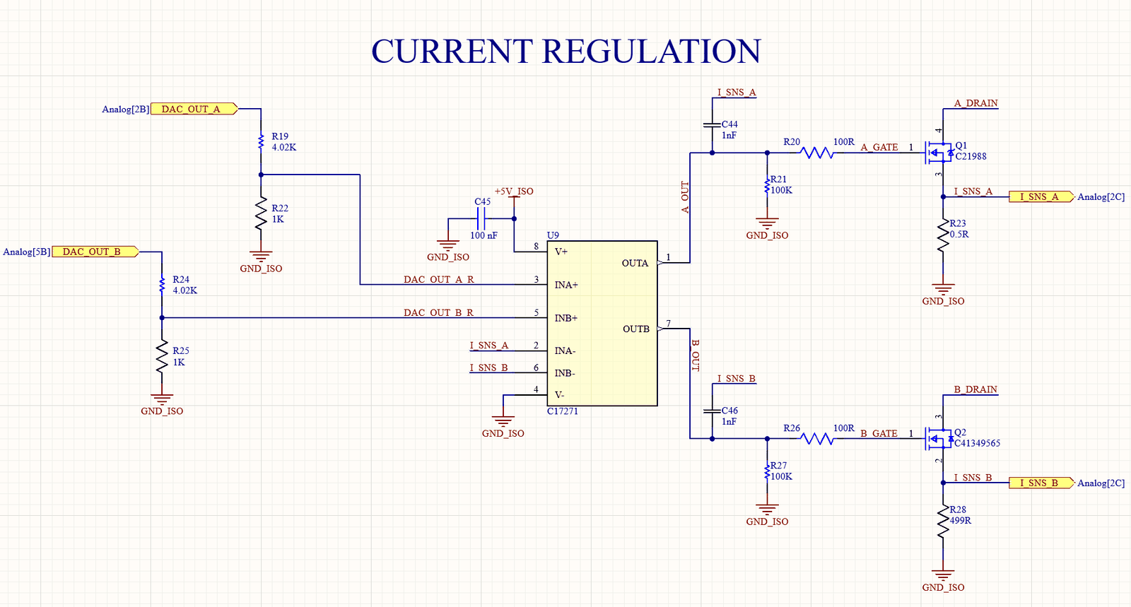 Dual range current regulation