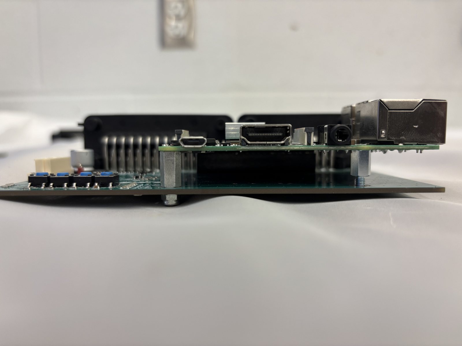 Side view showing the RPI standoffs